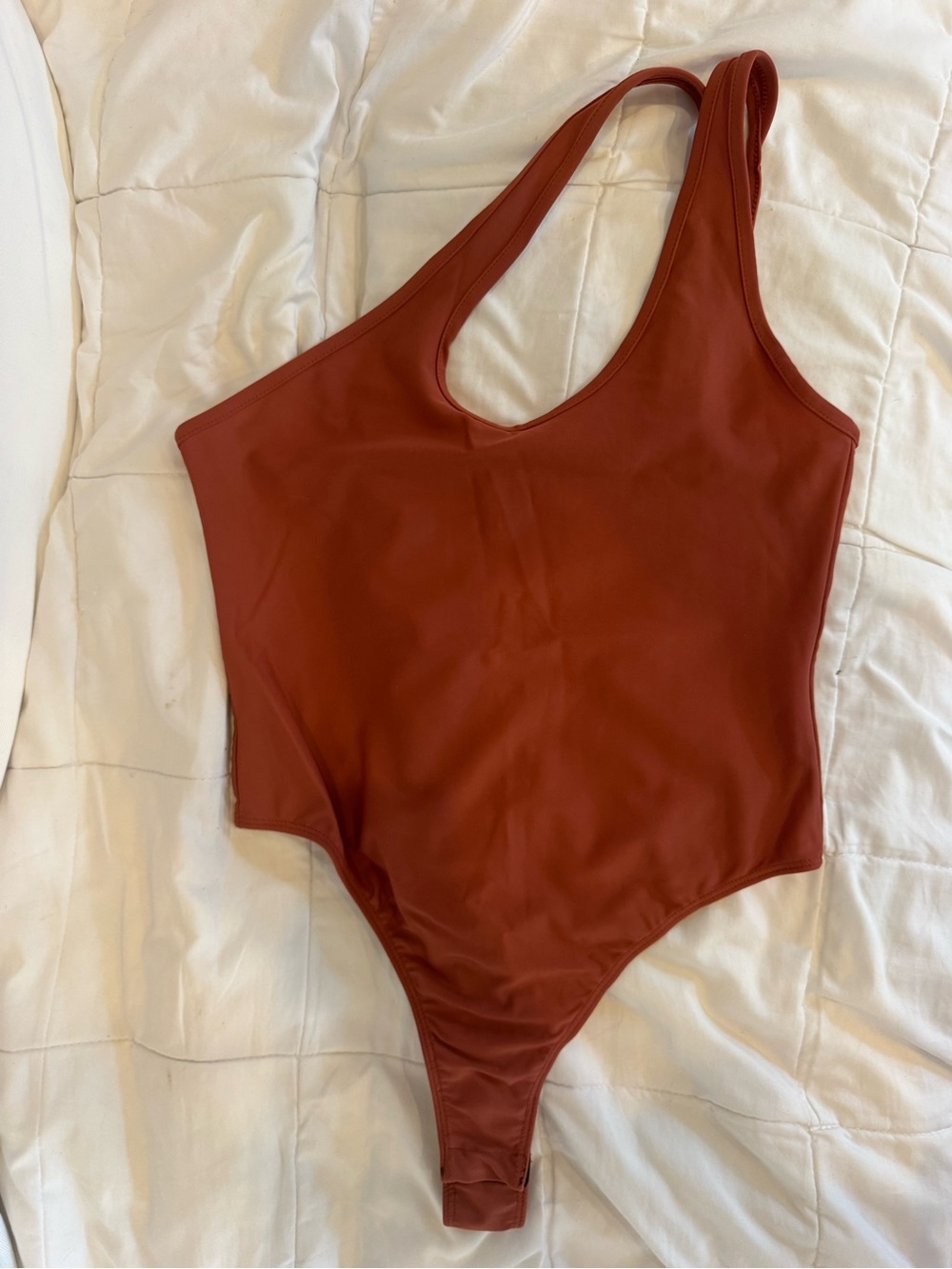 WeWoreWhat Rust Red One-Shoulder Bodysuit